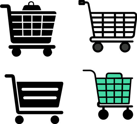 Shopping Cart icon isolated on white background. Vector Illustration.のイラスト素材