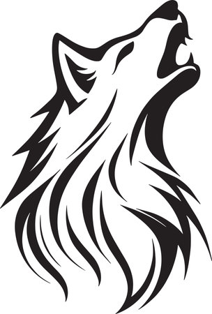 Wolf.Vector illustration ready for vinyl cutting. Isolated on white background.のイラスト素材