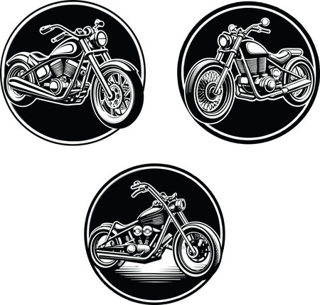 Motorcycle.Vector illustration ready for vinyl cutting. Isolated on white background.のイラスト素材