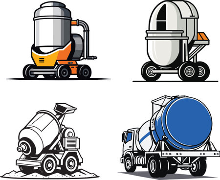 Concrete Mixer - Cement Mixer - Vector Illustrationのイラスト素材