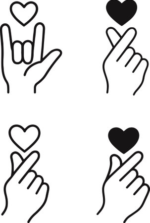 Hands with heart icon. Vector illustration isolated on white background.のイラスト素材