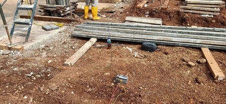 construction of a new house, the process of building a houseの写真素材