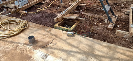 Construction of a new house. The construction of a new house.の写真素材