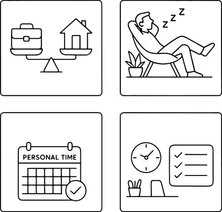 businessman sleeping on a chair in the office, vector icon setのイラスト素材