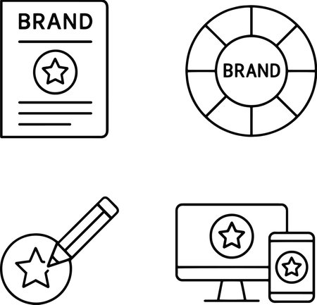 Brand icon set. Outline illustration of brand vector icon for webのイラスト素材