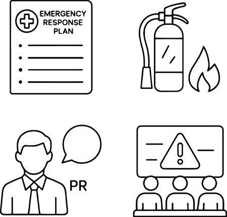 Emergency response vector icons set. Outline illustration of emergency response vector icons for webのイラスト素材