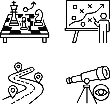 Set of black and white icons on the theme of navigation. Vector illustrationのイラスト素材