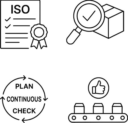 Planning Checklist Icon Set - Black and White Vector Illustrationのイラスト素材