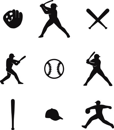baseball icons set isolated on white background. vector illustration EPS10のイラスト素材