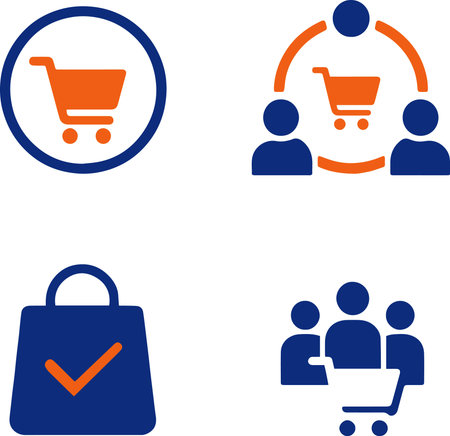 Shopping icon set, eps10 vector illustration on white background.のイラスト素材