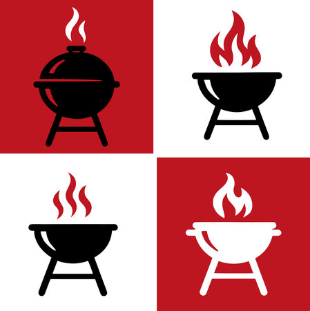 bbq icon design, vector illustration eps10 graphic flat styleのイラスト素材