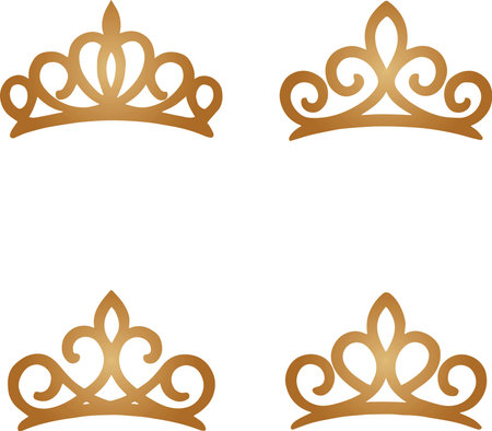 Vintage golden royal crowns on a white background. Vector illustrationのイラスト素材