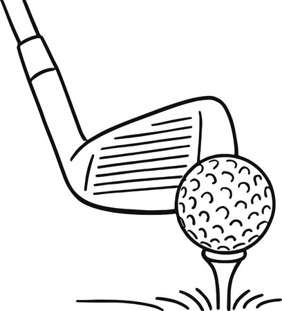 Golf club and ball. Vector illustration of a golf club and ball.のイラスト素材