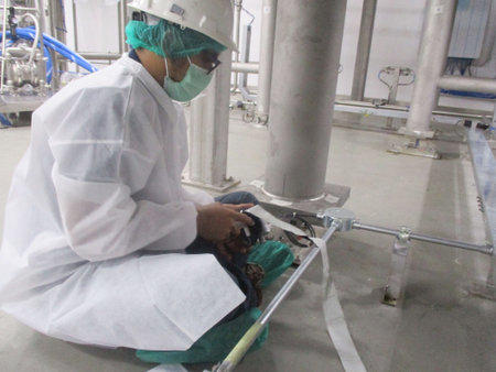 Pharmacy and medical staff at work in a modern laboratory.