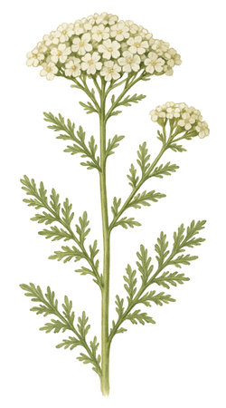 Illustration of yarrow (Achillea millefolium)のイラスト素材