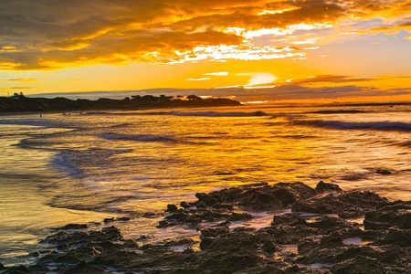 Sunrise at Torquay seashore, Victoria, Australiaの素材