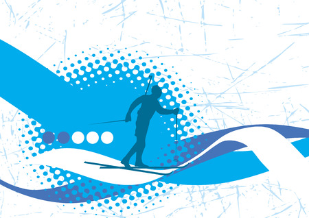 Biathlon bannerのイラスト素材
