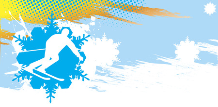 Ski banner.Abstract vector illustration.のイラスト素材
