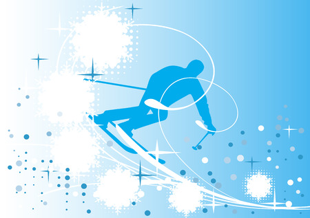 Blue  ski bannerのイラスト素材