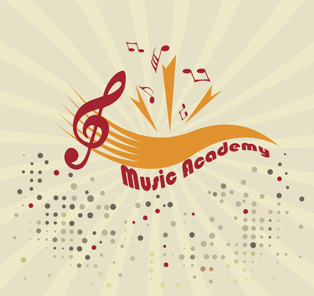 Music academy.Abstract staff and notesのイラスト素材