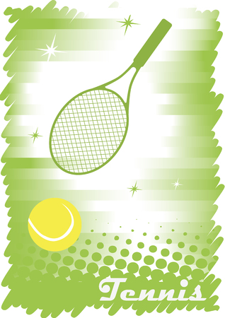 Green tennis court with stars.Abstract tennis banner.Green backgroundのイラスト素材