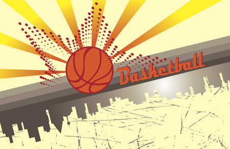 Basketball city.Abstract horizontal posterのイラスト素材