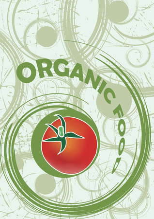 Green spiral of organic food.Red tomato.Vector illustrationのイラスト素材