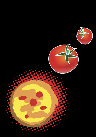 Black vertical pizza menuのイラスト素材