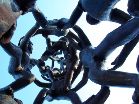 Sculpture made many children stand togetherのeditorial素材