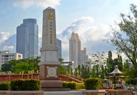 Park in the city that use for shrine and tomb and exercise area for peopleのeditorial素材