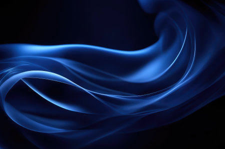 beautiful abstract wave technology background with blue light, digital wave effect, corporate concept. AI generated.の素材