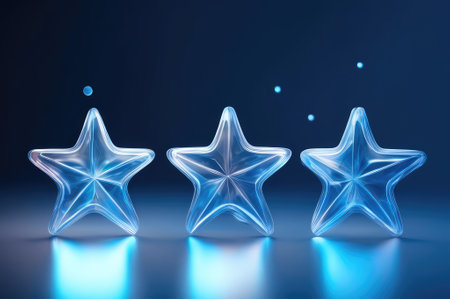 Blue star made of crystal. Ice star. AI generated.の素材