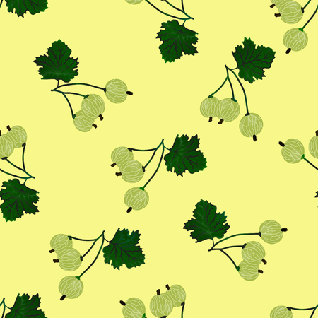 Vector gooseberry seamless pattern. Vector gooseberry background.のイラスト素材
