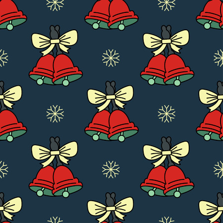 Vector seamless pattern with Christmas bells for Christmas holidays and New Year 2017. Vector illustration for Merry Christmas and Happy New Year print design.のイラスト素材