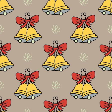 Vector seamless pattern with Christmas bells for Christmas holidays and New Year 2017. Vector illustration for Merry Christmas and Happy New Year print design.のイラスト素材