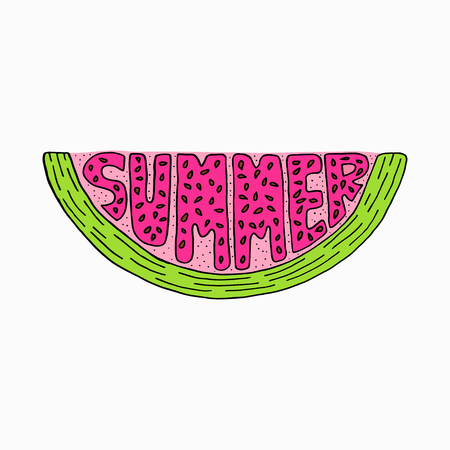 Unique lettering poster with a word Summer.のイラスト素材