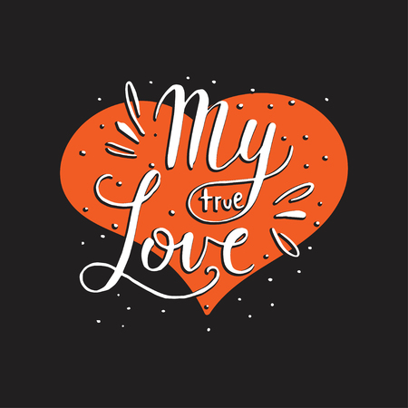 Hand drawn romantic quote.のイラスト素材