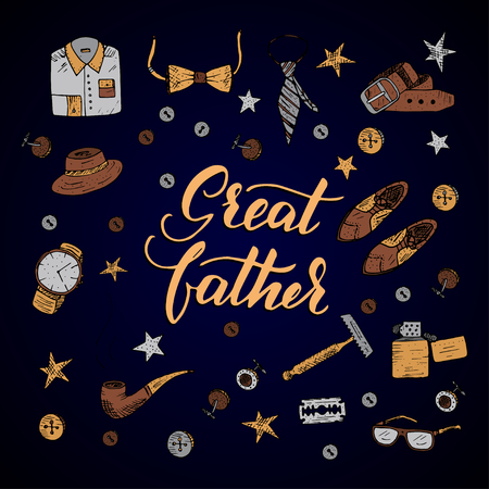 Quote Great father. Excellent holiday card.のイラスト素材