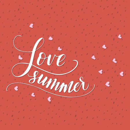 Vector lettering summer card. Handdrawn positive unique calligraphy.のイラスト素材