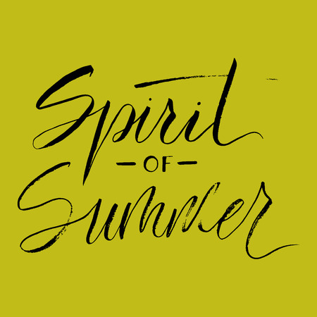 Vector lettering summer card. Handdrawn positive unique calligraphy.のイラスト素材