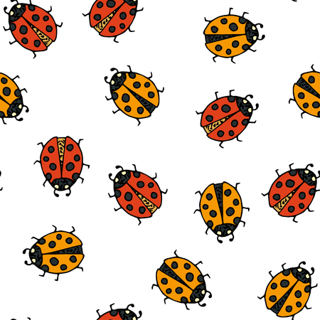 Ladybug seamless pattern. Vector illustration.のイラスト素材
