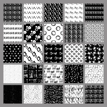 WebBig bundle of 50 vector hand drawn seamless textures. Grunge styled, ultimate hand drawn with ink and then digitized into vector.のイラスト素材