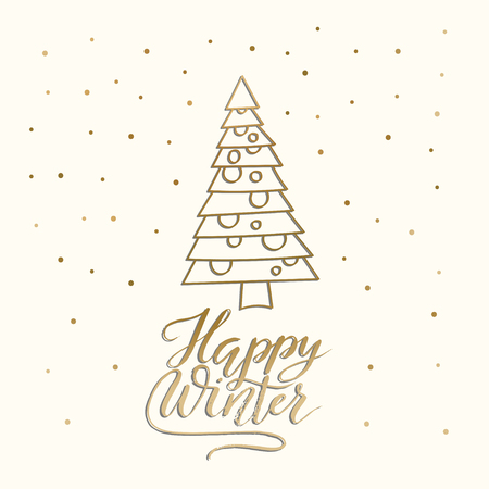 Vector Christmas card with hand lettering.のイラスト素材
