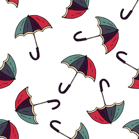 Autumn seamless pattern with umbrellas.のイラスト素材