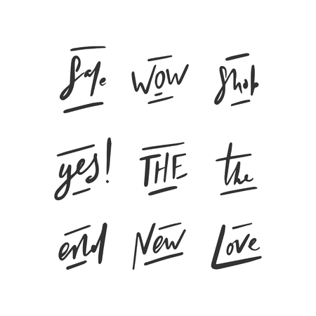 Handdrawn short vector words.のイラスト素材