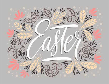 Easter vector lettering card.のイラスト素材