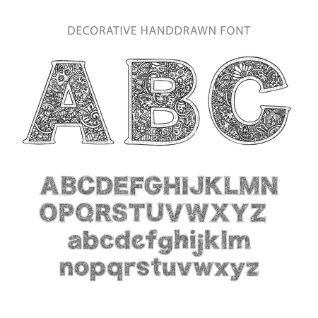 Ornate decorative vector font.のイラスト素材