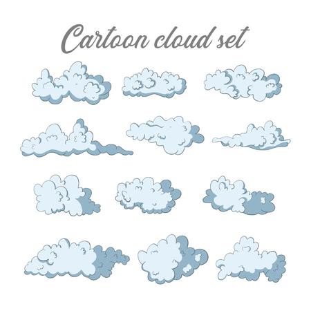 Cloud vector set. Sky icon collection. Cartoon signs.のイラスト素材