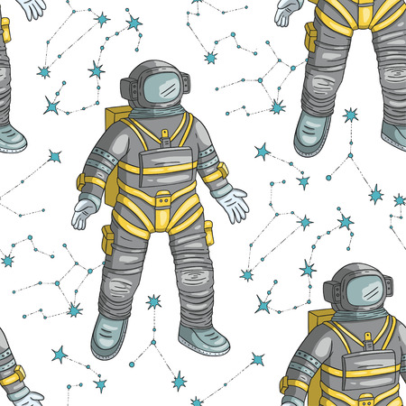 Astronaut  seamless pattern.のイラスト素材