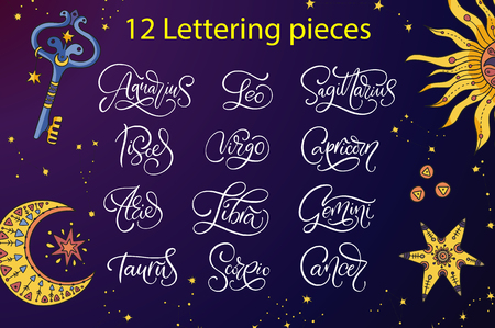 Zodiac lettering Vector Sign. Zodiac lettering Vector Sign.